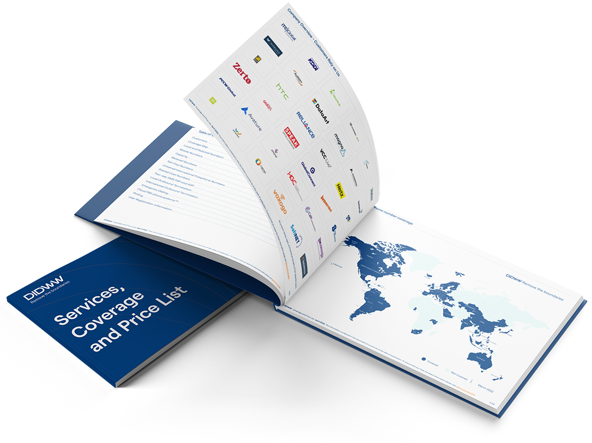 DIDWW pricing and coverage PDF